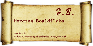 Herczeg Boglárka névjegykártya